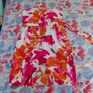 Calvin Klein White Floral Strapless Dress NWOT